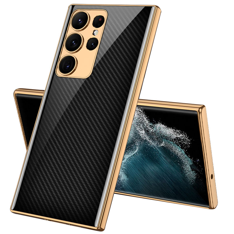 GKK For Samsung Galaxy S23 Ultra Tempered Glass Phone Case TPU PC Anti-Scratch Pattern Printing Electroplated Cover GKK For Samsung Galaxy S23 Ultra Tempered Glass Phone Case TPU PC Anti-Scratch Pattern Printing Electroplated Cover